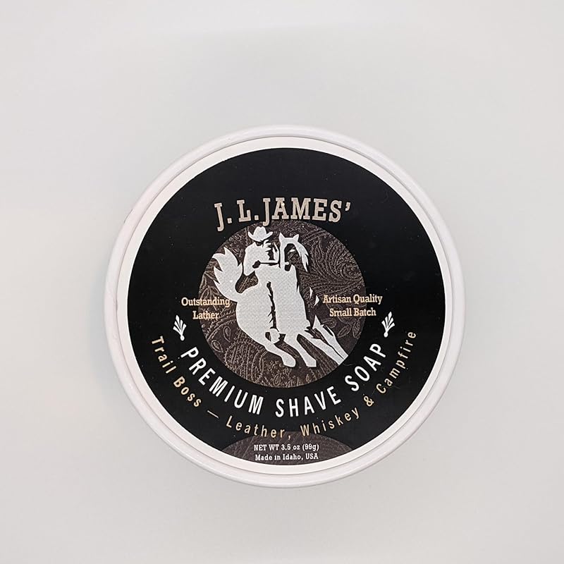 JL James' Premium Shave Soap in Ceramic Bowl Scent: Trail Boss