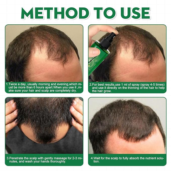 120ml Hair Growth Serum for Men - Hair Loss Treatment & Thinning Hair Solution with Ginseng & Ginger Extract - Hair Root Nutrient Essence for Stronger Hair & Scalp Care