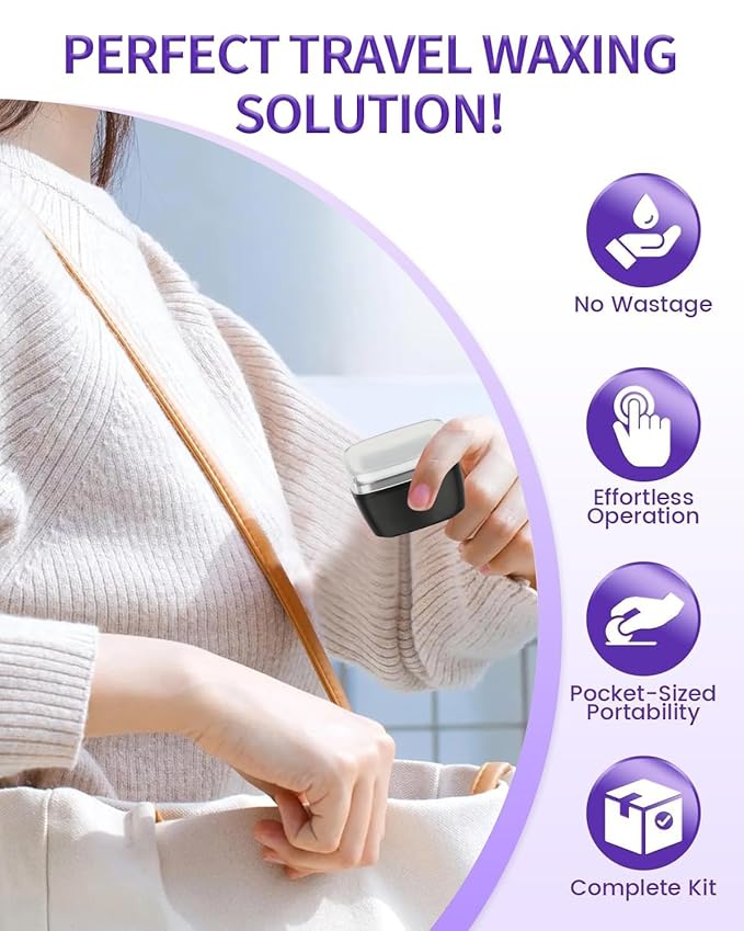 Nose Wax Kit Men, Nose Ear Hair Waxing Kit for Men and Women with 120g Wax, 65 Sticks, Nose Ear Hair Removal Kit, USB Fast Heat, Smart Constant Temp, Multi-Accessories, Black