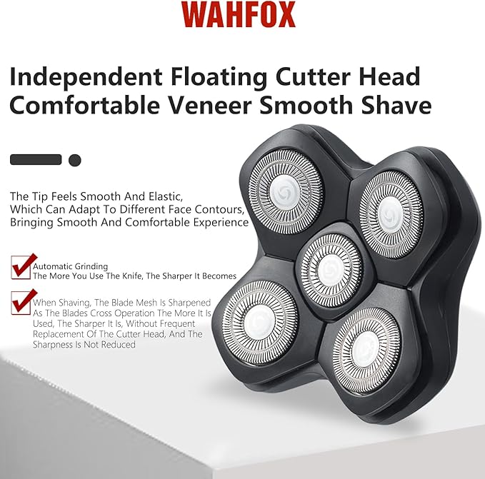 WAHFOX Magnetic 5 Heads Shaver Replacement Heads Compatible with Bird Freedom Shaver