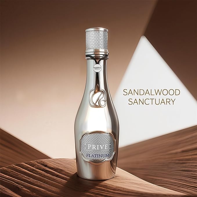 Priv Platinum for Men | Eau de Parfum 100ml | Fresh Citrus & Woody Cologne with Mandarin Orange, Bergamot, Sandalwood, Musk | Long-Lasting Day to Night Fragrance