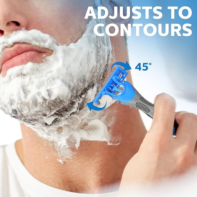50 Pcs Three Blade Disposable Razors for Men Bulk Men's 3 Blade Sensitive Skin Razor for Comfortable Shave