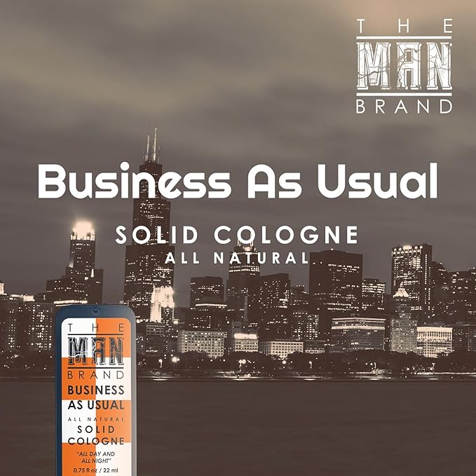 Business As Usual Solid Cologne Balm for men - Natural Men's Cologne - Redefined men's fragrance Wax Cologne, Travel Size Cologne for men - (3/4 oz (Pack of 1), Business As Usual)