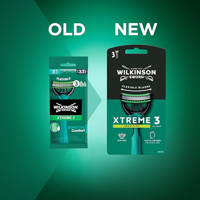 Wilkinson Sword - Xtreme 3 for Men | Sensitive | Pack of 8 Disposable Razors