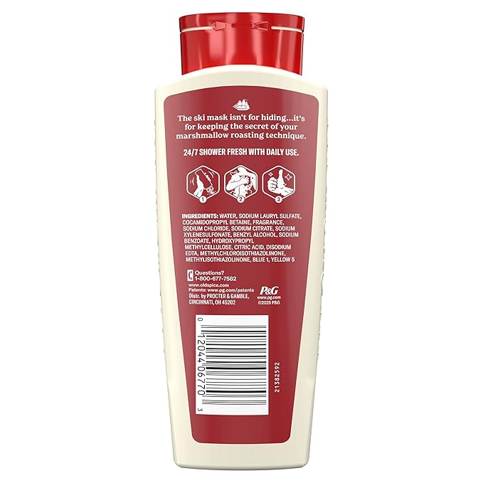 Old Spice Body Wash for Men, Summerdudes, 24/7 Shower Fresh with Daily Use, Long Lasting Scent, Cleanse & Refresh Skin, VIP Festival Experience, Serial Griller with Charred Marshmallow Scent, 24 oz