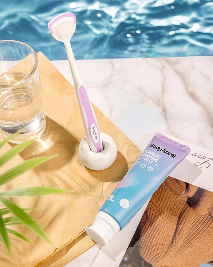 BodyAccel Silicone Tongue Brush for Adults, Soft Tongue Scraper for Bad Breath Removal, Gentle Tongue Cleaner for Fresh Breath & Daily Oral Hygiene