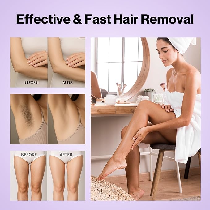 Wax Roller Kit for Hair Removal Lavender Roll on Wax Kit for Women Men Professional Soft Wax for Leg Arms Back & Armpit