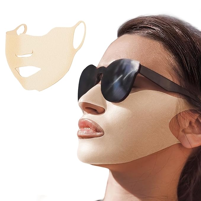 Golf Sunscreen Patch, UV Protection Mask for Face Care, Hydrating Gel Cool Face Mask Lifting Collagen Mask Sun Protection UV Stickers Suitable for Climbing Cycling Outdoor Activities (5-Piece)