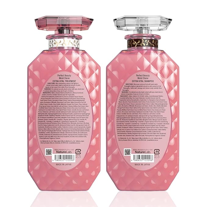 Moist Diane Keratin Shampoo and Conditioner for Women & Men, Curly Shampoo and Conditioner Set with Argan Oil, Collagen, Protein from Japan, Paraben& Sulfate Free Shampoo & Conditioner 30.4Fl Oz VITAL