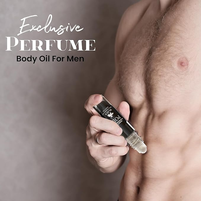 Pola Black Cologne Fragrance Body Oil for Men, Woody Aromatic, Long Lasting, Travel Size, Inspired by Polo Black
