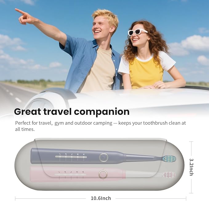 Silicone Electric Toothbrush Travel Case, Manual Toothbrush Travel Cover for Men and Women,Toothbrush Holder for Travel,Gym and More, Fits Most Manual and Electric Toothbrushes - Stone