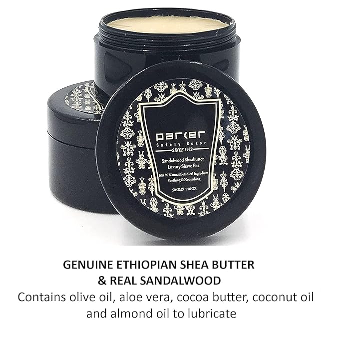 Parker Sandalwood & Shea Butter Shaving Soap 1.76 oz. each – 2 Pack