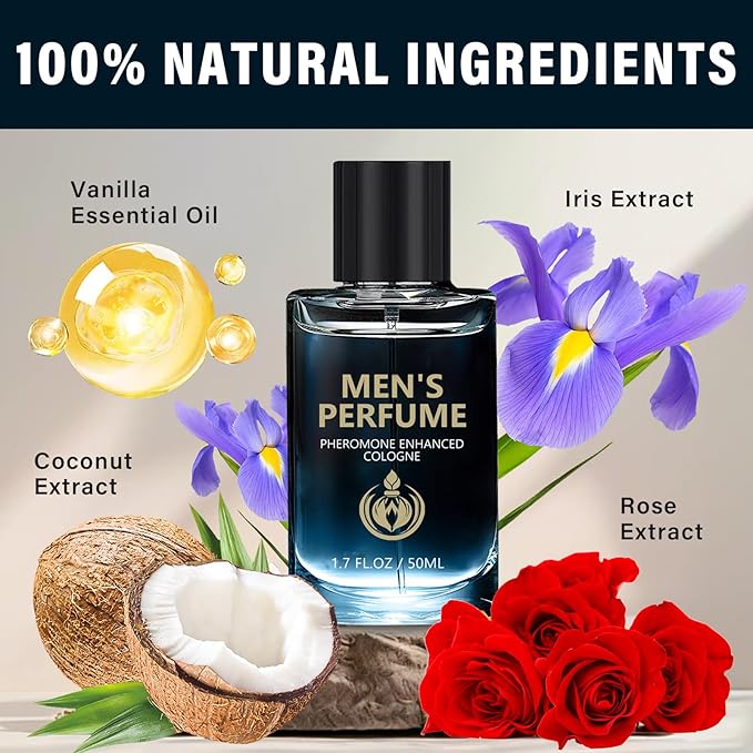Richie House Pheromone Cologne for Men, Long-Lasting Attraction Pheromone Perfume with Unique Scent, Enhances Confidence & Charisma, 50ml