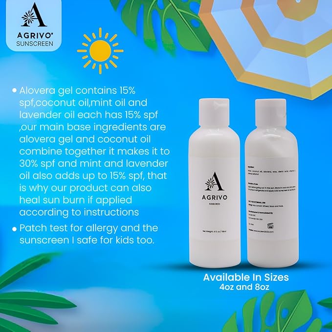 Sunscreen Facial Moisturiser SPF 30+ 4 OZ - Natural Aloe Vera Gel Sunscreen for Face, Water-Resistant Sun Lotion, 8-Hour Sun Protection, Safe for Kids & Sensitive Skin Sunscreen for Oily Skin