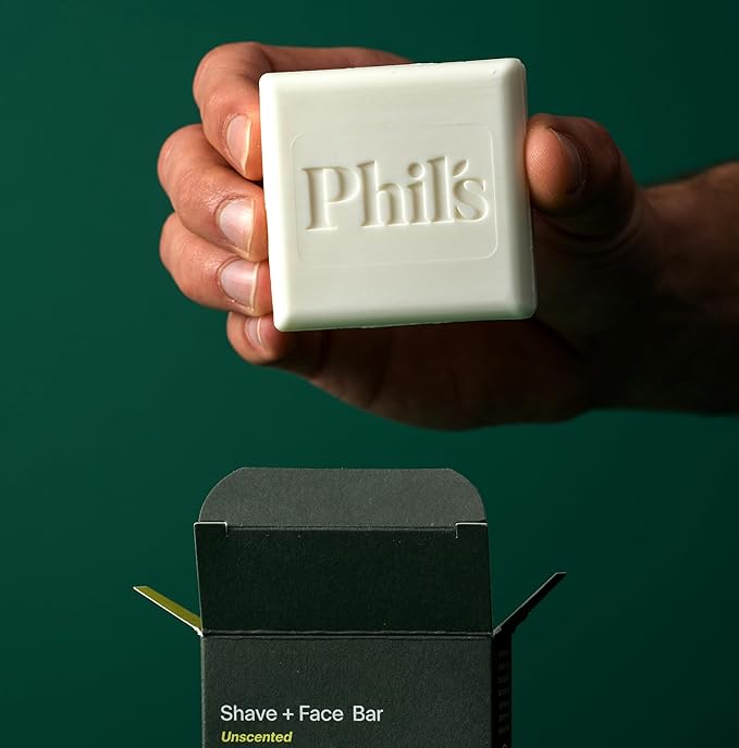 Phil's Shave + Face Bar with Upcycled Coffee and Shea Butter, 4oz