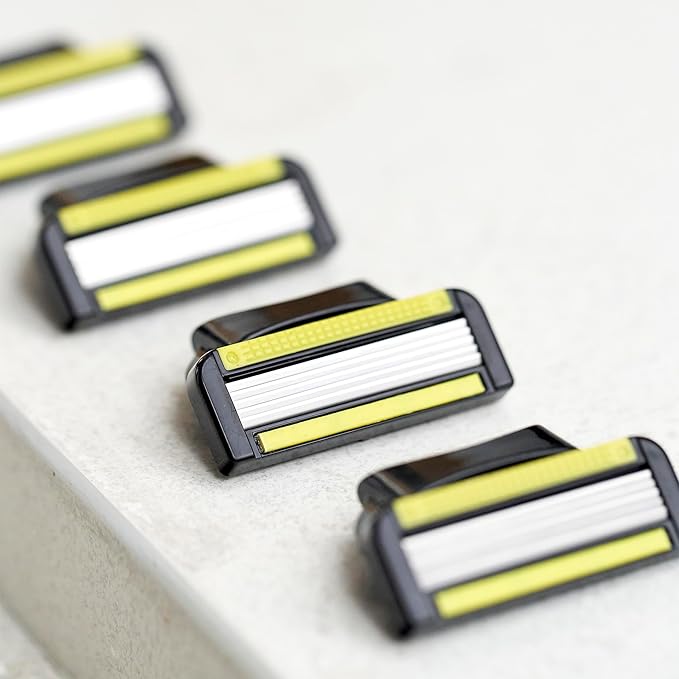 TopTech ULTRA 5 Razors for Men - Replaceable Cartridges for Manual Shaving Razor - 5 Blades Technology Refills - 4 Count Pack - Fits Gillette Fusion - Sharp & Soft Shave