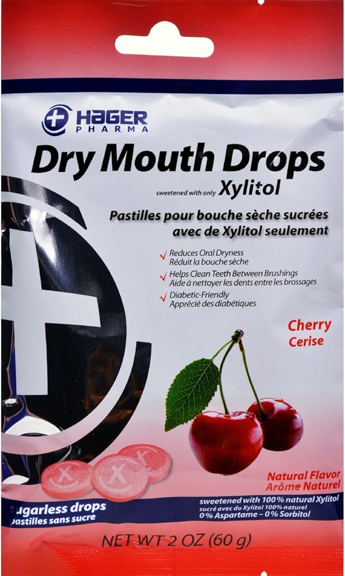 Hager Pharma Dry Mouth Drops, Cherry, 2 Ounce