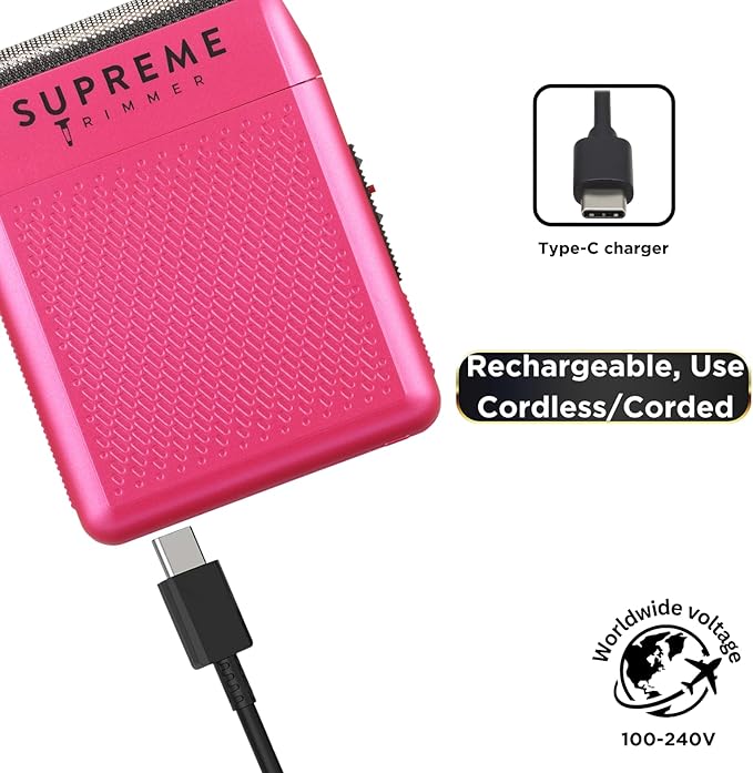 Supreme Trimmer Solo Single Foil Shaver for Pocket | 150 Min Runtime Cordless use, Powerful USB-C Mini Travel Razor for Professional & Home use | STF101