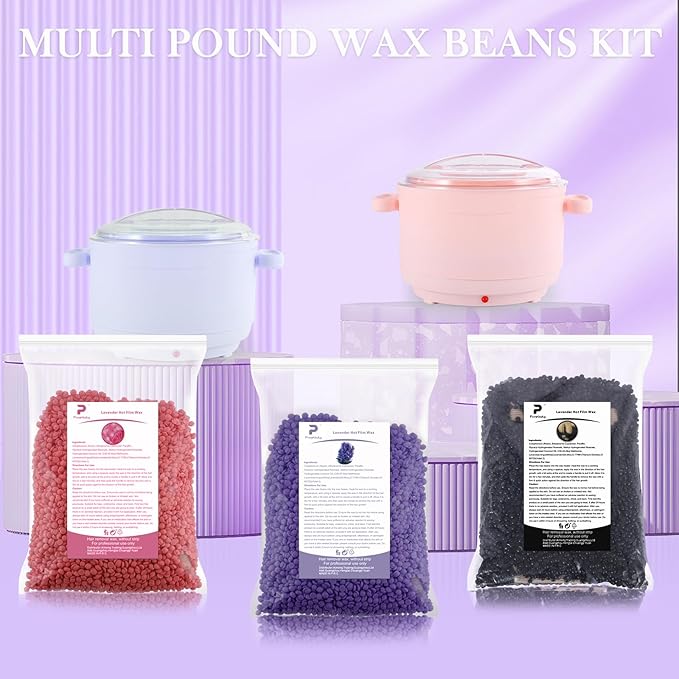 Wax Beads Bulk - 2.5lb Wax Beans Supplies for Esthetician - Professinal Painless Waxing for Face, Upper Lip, Bikini, Leg, Women Natural Melting Kit - Hypoallergenic Hard Wax Beads Bulk