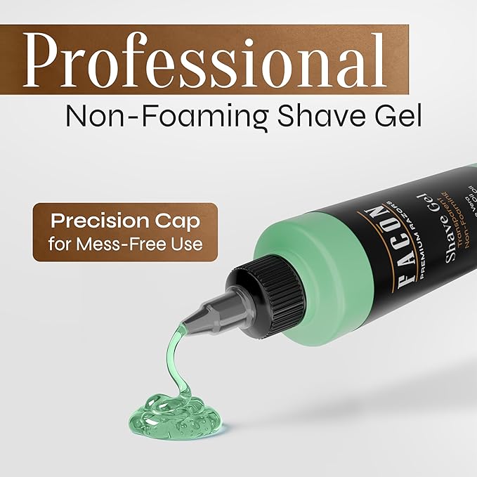 Facón Transparent Shaving Gel + Facón Straight Razors for Men