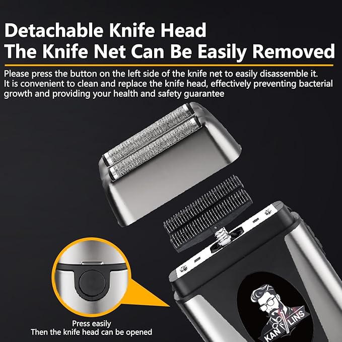 Electric Foil Shavers for Men, Brushless high-Speed Motor Electric Razor, Bald Head Shavers, Face Shaving Beard Trimmer with LCD Display