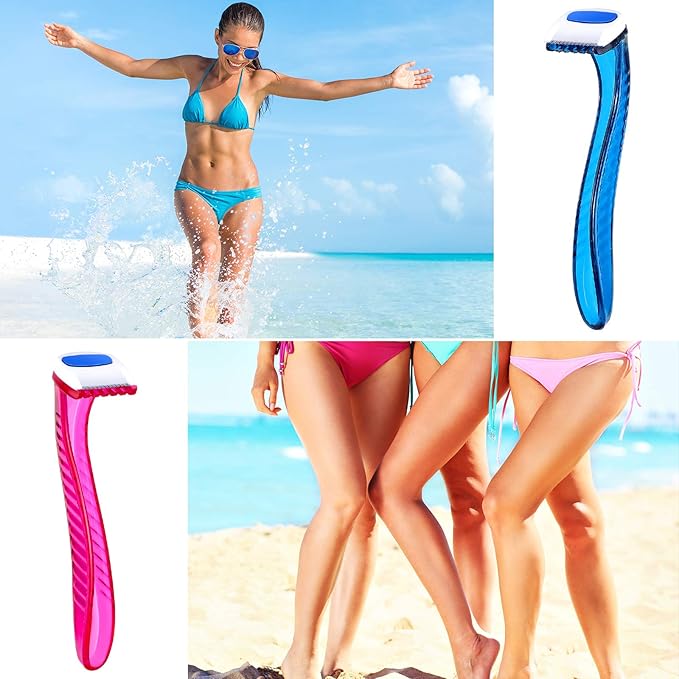 Honoson 12 Pcs Disposable Bikini Razors for Women Bikini Line Trimmer Shaver Small T Type Razor Durable Travel Accessories Pubic Hair Removal Beauty for Body Cosmetic Tool(Dark Blue, Rosy, Dark Pink)