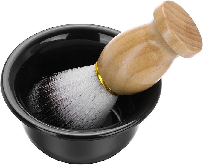 Faleto Stainless Steel Shaving Brush Stand Holder and Soap Bowl Mug Set for Safety Razor Brush
