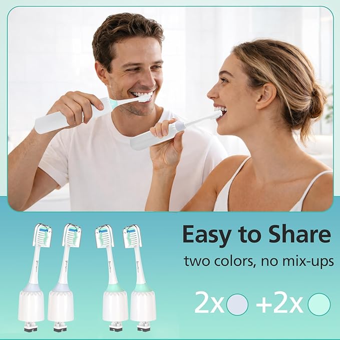 Toothbrush Heads for Philips Sonicare Replacement Heads E-Series, Essence, Xtreme, Elite, Advance and CleanCare Screw-On Electric Handles, Brush Heads for Philip Sonic Care, 4 Pack