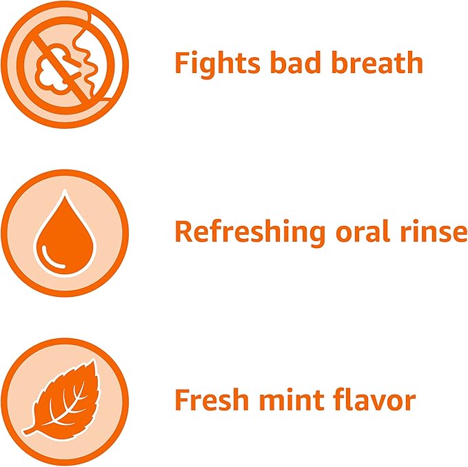 Amazon Basics Fresh Breath Mouthwash, Mint, 33.8 Fl Oz (Pack of 2), (Previously Solimo)