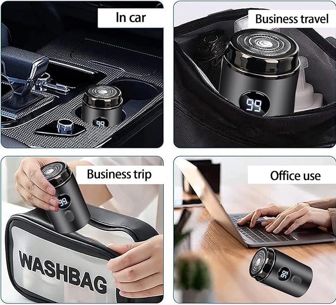 Mini Portable Electric Shaver, 2025 New Upgrade Electric Shavers for Men, USB Rechargeable Waterproof Mini Shaver, Pocket Size Powerful Electrics Razor for Travel Office Business Trip (Gray)