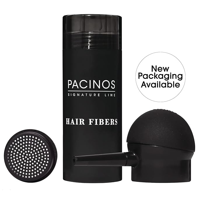 Pacinos Hair Fiber Kit - Conceal Thinning Hair Instantly with Fiber Hold Spray - Dark Brown