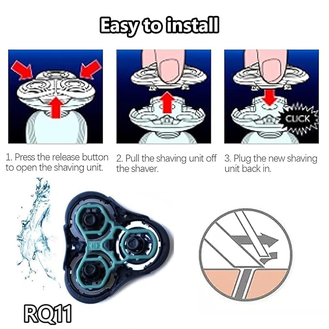Rq11 Replacement Head For Philips Norelco Sensotouch ,New Upgraded RQ11 Compatible With Philips 1100 Series 1150x, 1160x, 1170x,1180x, RQ11 Shaving Razor Head For Senso-Touch 2D 1100 Series-1 Head