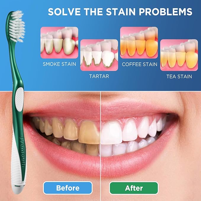 Extra Soft Toothbrushes for Adults, Cross Bristles, 6 Count
