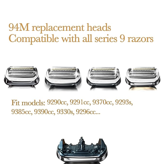 Series 9 94M Electric Shaver Replacement Heads Parts for S9 Razors, S9 Sport Replacement Head with 2+2 Precision Blades