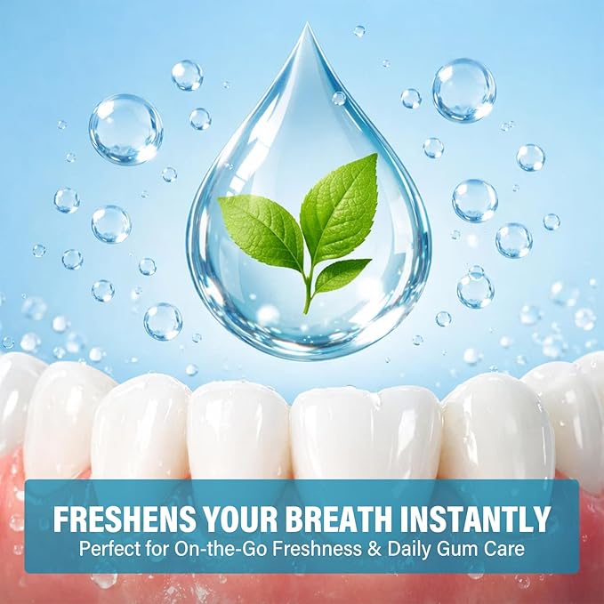 Gum Restore Drops, Advanced Oral Hygiene Liquid for Teeth & Gum Support, Natural Mint Breath Freshener, Alcohol-Free Mouth Drops for Daily Oral Care, Soothing Formula, 2 Fl Oz