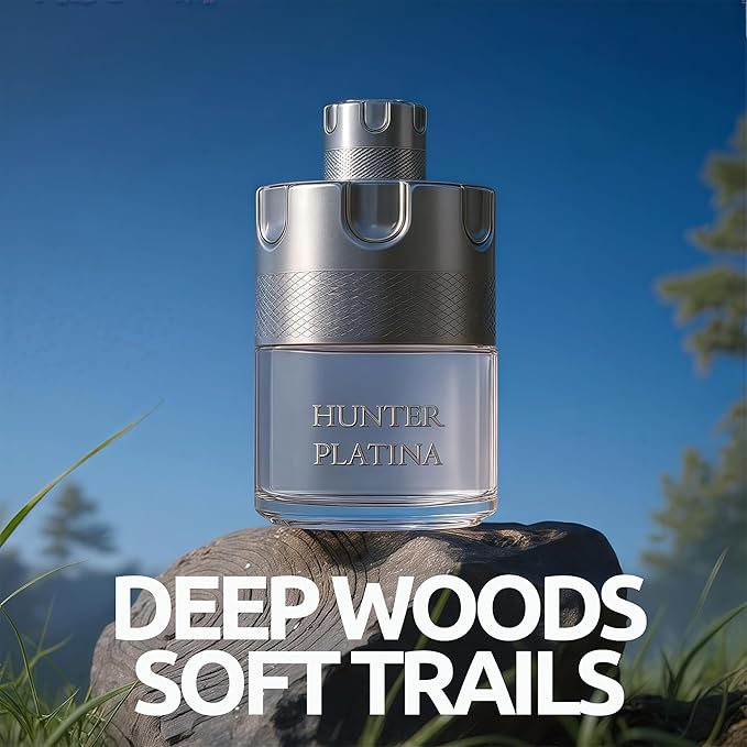 HUNTER PLATINA - Men's Cologne Long Lasting - Fresh Woody Eau de Parfum for Men - 100ml Gift Set