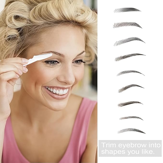 12 Pcs White Eyebrow Razors, Face Razors Multipurpose, Exfoliating Dermaplaning Tools, Eyebrow Trimmers Shaver with Protective Cover, Facial Hair Removal for Women Men Body Use