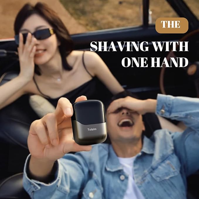 Tulzim Electric Foil Shaver for Men: Cordless Electric Razor for Face & Beard - 3 Floating Blades, 100-Min Runtime, USB-C Fast Charge, IPX7 Waterproof for Travel,Matte Brown