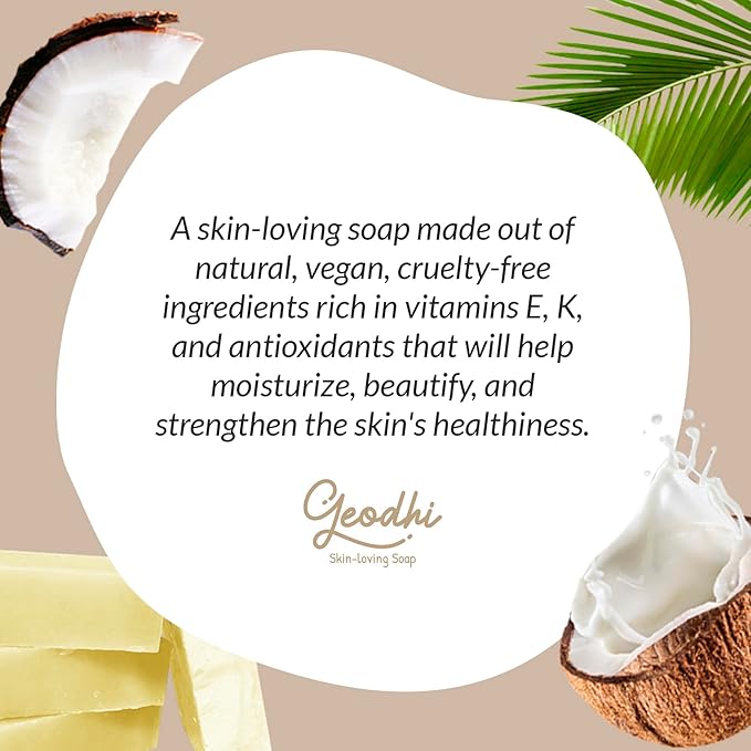 Handmade Vegan Cold Process Soap with Premium Essential Oils, Great for Acne, and Dry Skin - Set of 4 Both Women and Men Soap Bar-. (Coconut)
