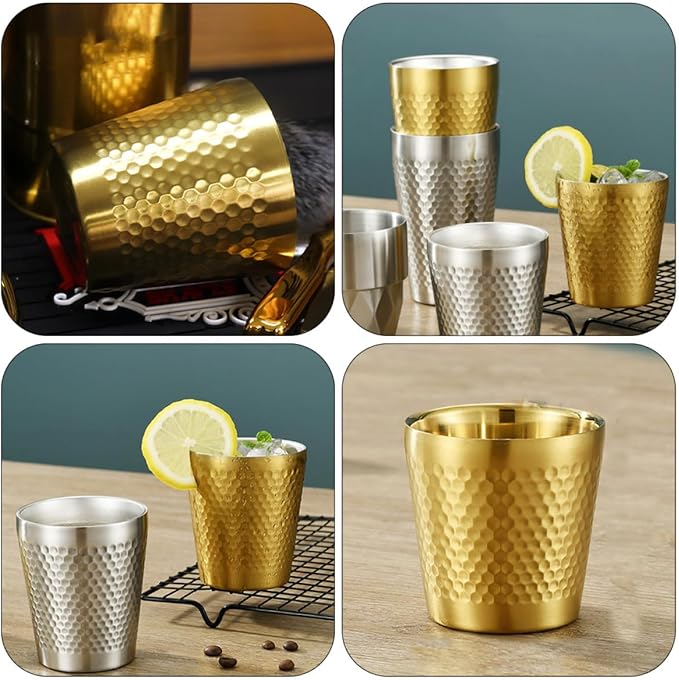 TEHAUX Stainless Steel Shaving Soap Bowl for Men 304 Stainless Steel Shave Cup with Bubble Foam Function Gold Shaving Supply Suitable