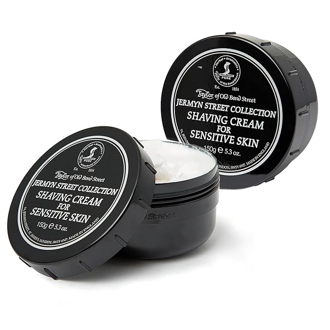 Taylor of Old Bond Street Jermyn Street Fragrance Shaving Cream Bowl 150g (2-Pack) – Rich Lather for Sensitive Skin