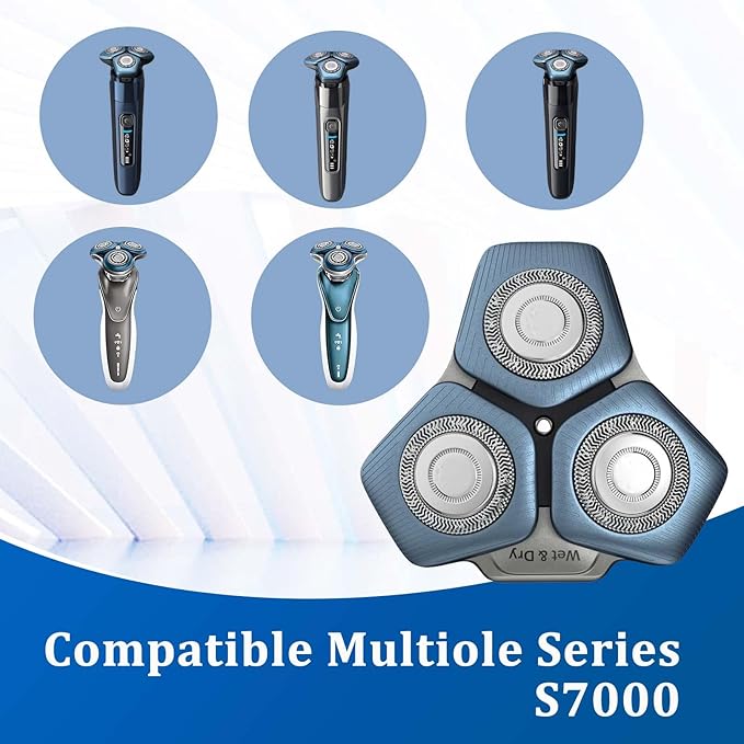 SH71 Replacement Heads Compatible with Phili*s Shavers Series 7000,Shaver Replacement Heads For S5000 (S5XXX),S7000 (S7XXX)