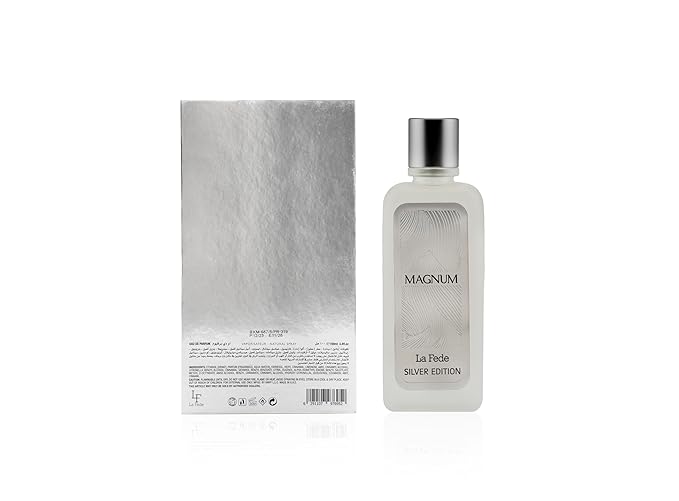 La Fede Magnum Silver Edition Arabian Perfume for Men 100ML (3.4 OZ),Eau De Parfum Spray, Long Lasting Perfume, Enjoy the Luxurious & Sophisticated Fragrance With Fruity Scent for All Occasions