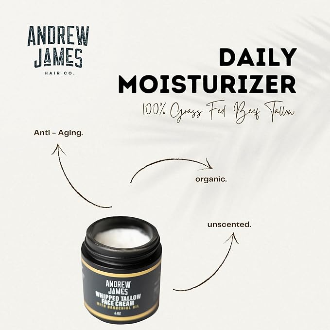 Whipped Tallow Face Cream with Bakuchiol – Anti-Aging Moisturizer for Men – Natural Tallow Skincare for Hydration, Firmness & Smooth Skin
