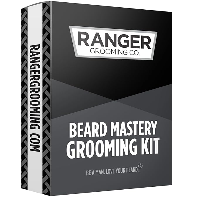 Leven Rose Beard Kit by Ranger Grooming Company, 100% Organic Natural Fragrance Free Unscented Beard Oil, Boar Bristle Beard Brush, Natural Wood Comb Beard Care Starter Set for Men