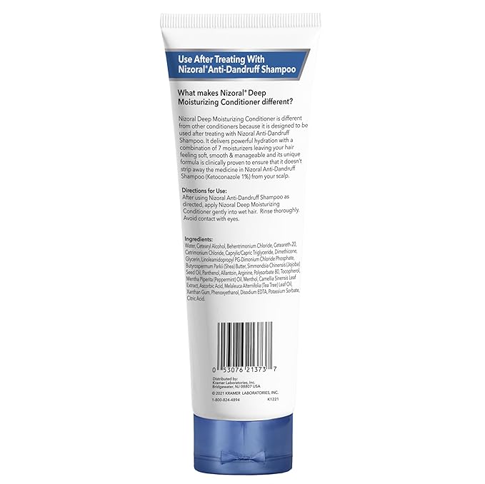 Nizoral Deep Moisturizing Conditioner, 9.4 oz, Anti-Dandruff Conditioner with Mint & Tea Tree Oil, Sulfate and Paraben Free, No Artificial Fragrance, For All Hair Types