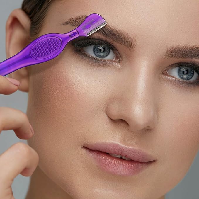 Mudder 28 Pcs Eyebrow Razor Knife Shaver Trimmer Shaver Multipurpose Exfoliating Tool Facial Hair Removal for Women Valentine Gift Giving (Color Mixing)