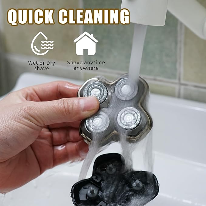 Shaver PRO 4 Head Replacement Blades - Compatible with Skull Shaver Pitbull, Butterfly Kiss Pro & Palm Shaver - Electric Shaver & Head Shaver Blade for Bald Head Shavers for Men/Women(3 Packs)