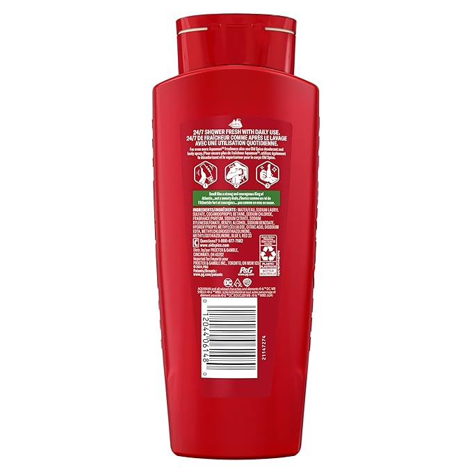 Old Spice Body Wash for Men, Aquaman: King of Atlantis, 3X Defense, 24/7 Shower Fresh with Lasting Scent, Cleansing 2-in-1 Body & Face Wash, Smell Like a Hero, Fresh Ocean and Seastorm Scent, 24 oz