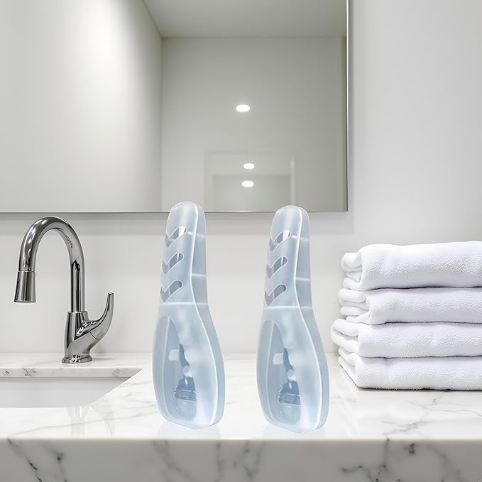 2Pcs Clear Portable Travel Men Manual Razor Protector Plastic Box Cover Container Storage Shaver Holder Protector Case Organizer, Compact Ttravel Razor Protector Men's Electric Shaver Accessories